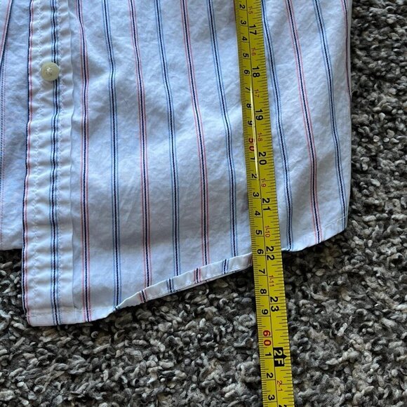 Vintage Abercrombie & Fitch Button Up Shirt Womens Large White Striped L/S Top - Picture 6 of 7